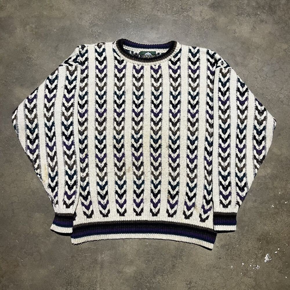 Vintage 90s Jantzen Colored Cable Knit Sweater